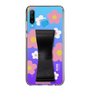 Slim Protection Case - STAND & RING RIBBON Black［ Rune Naito - RUNE Flower - Pink ］