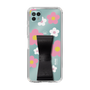 Slim Protection Case - STAND & RING RIBBON Black［ Rune Naito - RUNE Flower - Pink ］