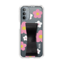 Slim Protection Case - STAND & RING RIBBON Black［ Rune Naito - RUNE Flower - Pink ］