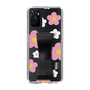 Slim Protection Case - STAND & RING RIBBON Black［ Rune Naito - RUNE Flower - Pink ］