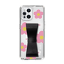 Slim Protection Case - STAND & RING RIBBON Black［ Rune Naito - RUNE Flower - Pink ］