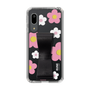 Slim Protection Case - STAND & RING RIBBON Black［ Rune Naito - RUNE Flower - Pink ］