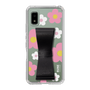 Slim Protection Case - STAND & RING RIBBON Black［ Rune Naito - RUNE Flower - Pink ］