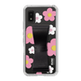 Slim Protection Case - STAND & RING RIBBON Black［ Rune Naito - RUNE Flower - Pink ］