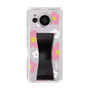 Slim Protection Case - STAND & RING RIBBON Black［ Rune Naito - RUNE Flower - Pink ］