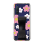 Slim Protection Case - STAND & RING RIBBON Black［ Rune Naito - RUNE Flower - Pink ］