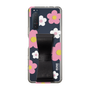 Slim Protection Case - STAND & RING RIBBON Black［ Rune Naito - RUNE Flower - Pink ］