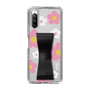 Slim Protection Case - STAND & RING RIBBON Black［ Rune Naito - RUNE Flower - Pink ］