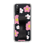 Slim Protection Case - STAND & RING RIBBON Black［ Rune Naito - RUNE Flower - Pink ］