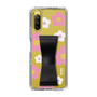 Slim Protection Case - STAND & RING RIBBON Black［ Rune Naito - RUNE Flower - Pink ］