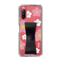 Slim Protection Case - STAND & RING RIBBON Black［ Rune Naito - RUNE Flower - Pink ］