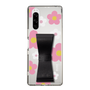 Slim Protection Case - STAND & RING RIBBON Black［ Rune Naito - RUNE Flower - Pink ］