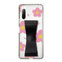 Slim Protection Case - STAND & RING RIBBON Black［ Rune Naito - RUNE Flower - Pink ］