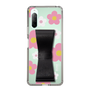 Slim Protection Case - STAND & RING RIBBON Black［ Rune Naito - RUNE Flower - Pink ］
