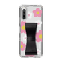Slim Protection Case - STAND & RING RIBBON Black［ Rune Naito - RUNE Flower - Pink ］