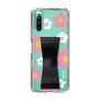 Slim Protection Case - STAND & RING RIBBON Black［ Rune Naito - RUNE Flower - Pink ］