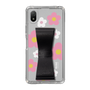 Slim Protection Case - STAND & RING RIBBON Black［ Rune Naito - RUNE Flower - Pink ］