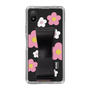 Slim Protection Case - STAND & RING RIBBON Black［ Rune Naito - RUNE Flower - Pink ］