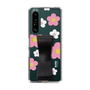 Slim Protection Case - STAND & RING RIBBON Black［ Rune Naito - RUNE Flower - Pink ］