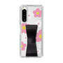 Slim Protection Case - STAND & RING RIBBON Black［ Rune Naito - RUNE Flower - Pink ］