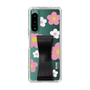 Slim Protection Case - STAND & RING RIBBON Black［ Rune Naito - RUNE Flower - Pink ］