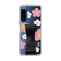 Slim Protection Case - STAND & RING RIBBON Black［ Rune Naito - RUNE Flower - Pink ］