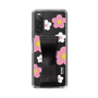 Slim Protection Case - STAND & RING RIBBON Black［ Rune Naito - RUNE Flower - Pink ］