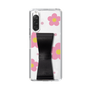 Slim Protection Case - STAND & RING RIBBON Black［ Rune Naito - RUNE Flower - Pink ］