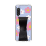 Slim Protection Case - STAND & RING RIBBON Black［ Rune Naito - RUNE Flower - Pink ］