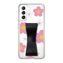 Slim Protection Case - STAND & RING RIBBON Black［ Rune Naito - RUNE Flower - Pink ］