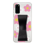 Slim Protection Case - STAND & RING RIBBON Black［ Rune Naito - RUNE Flower - Pink ］