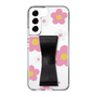 Slim Protection Case - STAND & RING RIBBON Black［ Rune Naito - RUNE Flower - Pink ］