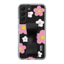 Slim Protection Case - STAND & RING RIBBON Black［ Rune Naito - RUNE Flower - Pink ］