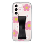 Slim Protection Case - STAND & RING RIBBON Black［ Rune Naito - RUNE Flower - Pink ］