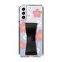 Slim Protection Case - STAND & RING RIBBON Black［ Rune Naito - RUNE Flower - Pink ］