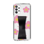 Slim Protection Case - STAND & RING RIBBON Black［ Rune Naito - RUNE Flower - Pink ］