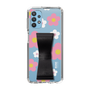 Slim Protection Case - STAND & RING RIBBON Black［ Rune Naito - RUNE Flower - Pink ］