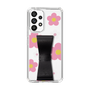 Slim Protection Case - STAND & RING RIBBON Black［ Rune Naito - RUNE Flower - Pink ］