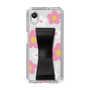 Slim Protection Case - STAND & RING RIBBON Black［ Rune Naito - RUNE Flower - Pink ］