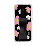 Slim Protection Case - STAND & RING RIBBON Black［ Rune Naito - RUNE Flower - Pink ］