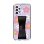 Slim Protection Case - STAND & RING RIBBON Black［ Rune Naito - RUNE Flower - Pink ］