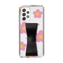Slim Protection Case - STAND & RING RIBBON Black［ Rune Naito - RUNE Flower - Pink ］