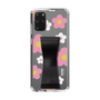 Slim Protection Case - STAND & RING RIBBON Black［ Rune Naito - RUNE Flower - Pink ］