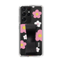 Slim Protection Case - STAND & RING RIBBON Black［ Rune Naito - RUNE Flower - Pink ］