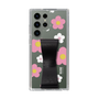 Slim Protection Case - STAND & RING RIBBON Black［ Rune Naito - RUNE Flower - Pink ］