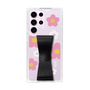 Slim Protection Case - STAND & RING RIBBON Black［ Rune Naito - RUNE Flower - Pink ］