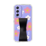 Slim Protection Case - STAND & RING RIBBON Black［ Rune Naito - RUNE Flower - Pink ］