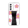 Slim Protection Case - STAND & RING RIBBON Black［ Rune Naito - RUNE Flower - Pink ］