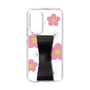 Slim Protection Case - STAND & RING RIBBON Black［ Rune Naito - RUNE Flower - Pink ］