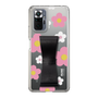 Slim Protection Case - STAND & RING RIBBON Black［ Rune Naito - RUNE Flower - Pink ］